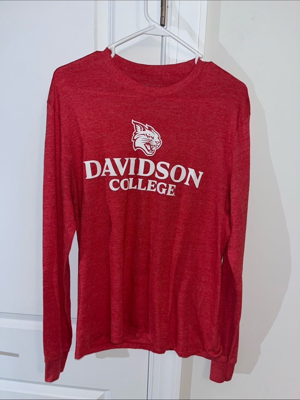 Davidson Wildcats Red White long sleeve t shirt cotton blend M Steph Curry